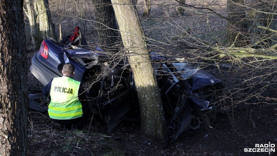 Wypadek w powiecie świdwińskim. Fot. Adam Wójcik [Radio Szczecin]