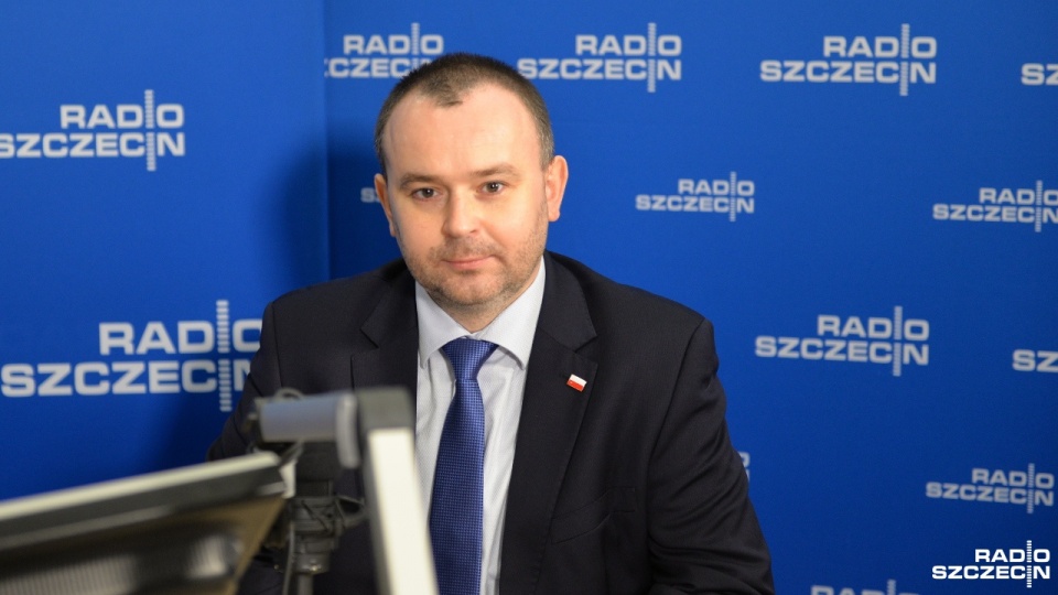 Paweł Mucha w studiu Radia Szczecin. Fot. Piotr Rakowski [Radio Szczecin]