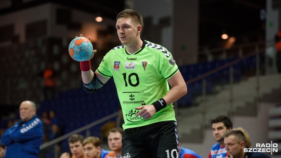 Łukasz Gierak z Pogoni Handball Szczecin. Fot. Konrad Nowak [Radio Szczecin/Archiwum]