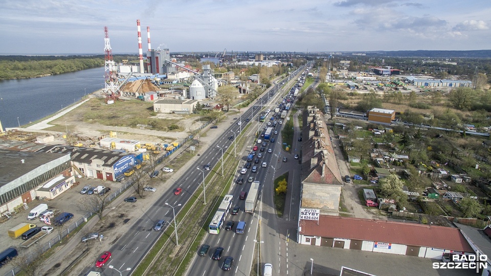 Korek na ulicy Gdańskiej. Fot. Radio Szczecin