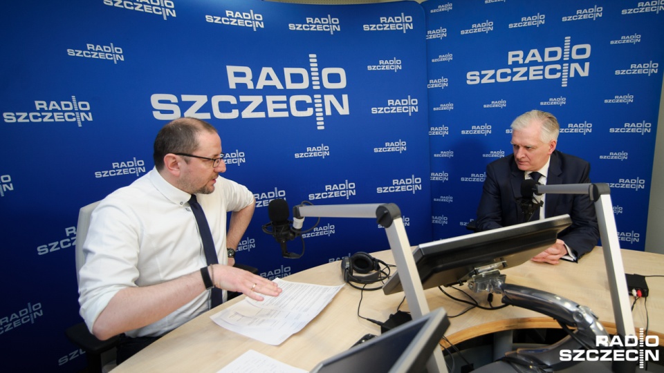 Jarosław Gowin w studiu Radia Szczecin. Fot. Konrad Nowak [Radio Szczecin]