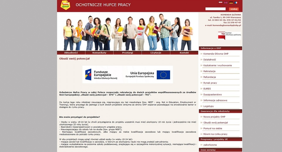 Każdy, kto ukończył 18 lat a nie ma pracy, może skorzystać z bezpłatnych kursów - Ochotnicze Hufce Pracy rozpoczęły rekrutację do projektu pod nazwą "Obudź swój potencjał". Fot. www.ohp.pl