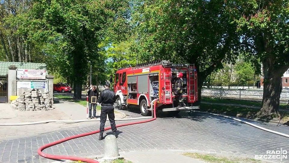 Pożar poddasza w Kołobrzegu. Fot. Przemysław Polanin [Radio Szczecin]