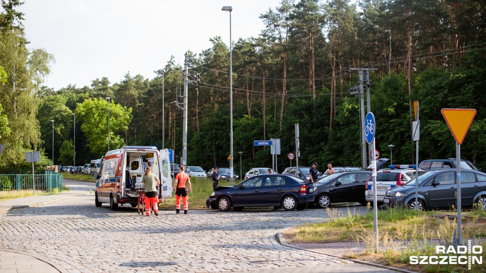 Wypadek przy Głębokim. Poszkodowane dziecko. Fot. Konrad Nowak [Radio Szczecin]