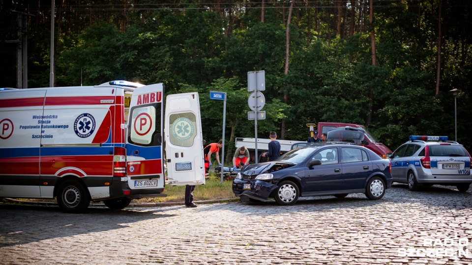 Wypadek przy Głębokim. Poszkodowane dziecko. Fot. Konrad Nowak [Radio Szczecin]