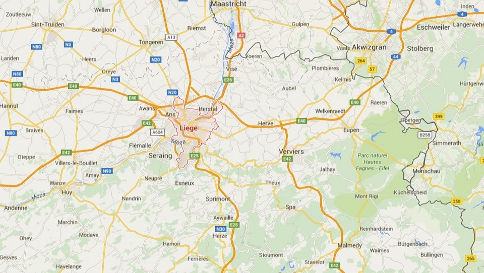 Co najmniej trzy osoby zginęły, a dziewięć zostało rannych w wypadku kolejowym w pobliżu Liege w Belgii - informuje Polska Agencja Prasowa. Fot. www.google.pl/maps