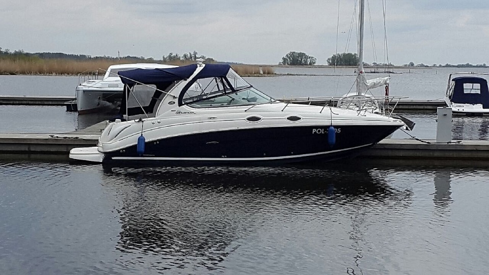 Skradziony granatowo-biały jacht motorowy Sea Ray. Fot. Facebook.com