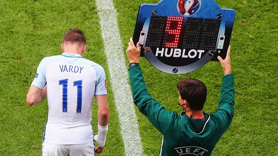 Jamie Vardy pojawił się na boisku w drugiej połowie. Fot. UEFA EURO 2016 Twitter