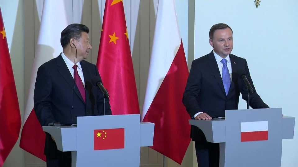 Przewodniczący Chińskiej Republiki Ludowej i prezydent Polski. Fot. TVN24/x-news