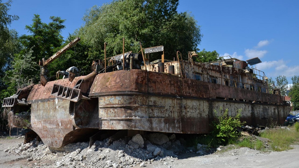 Akademia Morska sprzedaje pchacz Bizon B 26. Fot. Łukasz Szełemej [Radio Szczecin]