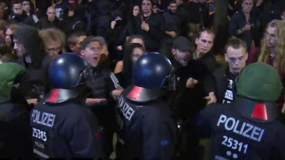 Protesty lewicy w Berlinie. Fot. Ruptly TV