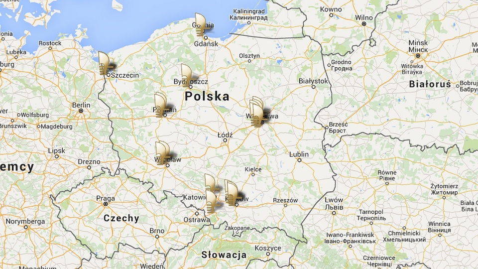 Mapa salonów firmy w Polsce. Fot. puccini.pl