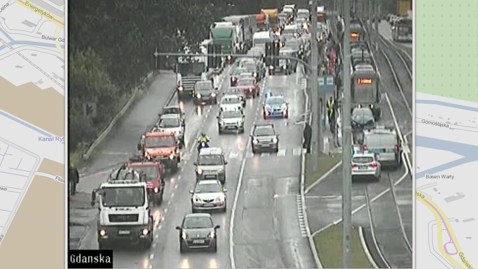 Wypadek na ulicy Gdańskiej. Fot. www.szr.szczecin.pl