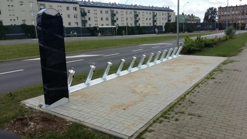 Nowa stacja szczecińskiego roweru miejskiego, Krasińskiego - Wszystkich Świętych. Fot. NiOL Szczecin.