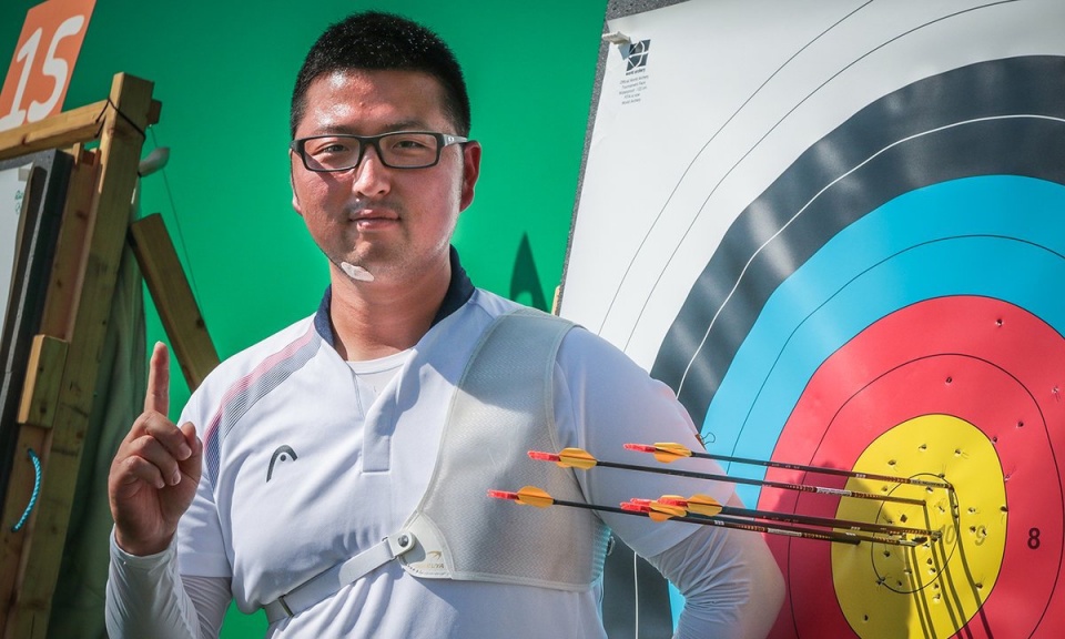 Woojin Kim - nowy rekordzista świata w łucznictwie. Fot. World Archery Twitter