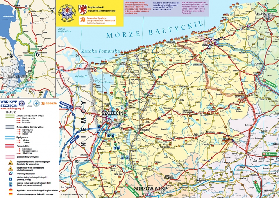 Mapa tras alternatywnych. Mat. GDDKiA