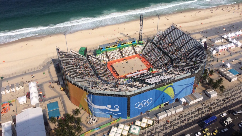 Olimpijska arena siatkówki plażowej w Rio de Janeiro. Fot. FIVB in Rio Twitter