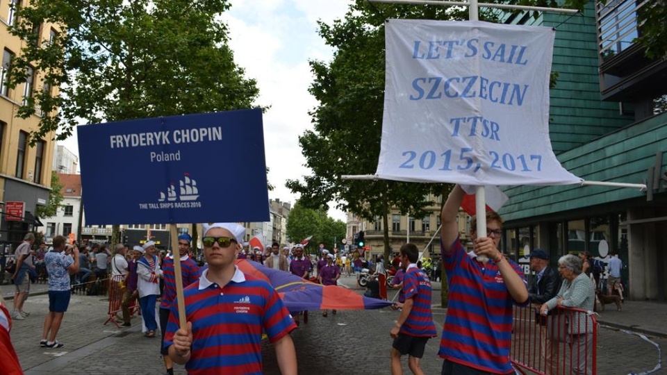 Żeglarska Reprezentacja Szczecina na Fryderyku Chopinie wywalczyła drugie miejsce w regatach The Tall Ships Races 2016. Fot. Centrum Żeglarskie