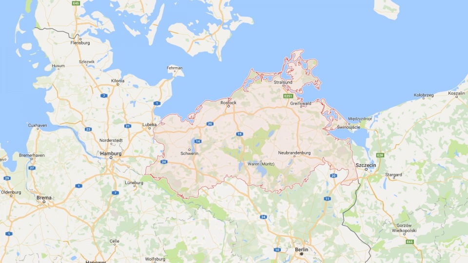 Meklemburgia-Pomorze Przednie jest krajem związkowym, położonym w północno-wschodniej części Niemiec. Fot. www.google.pl/maps