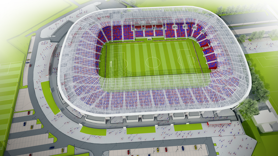 Projekt stadionu Pogoni Szczecin po przebudowie. Fot. Materiały UM Szczecin