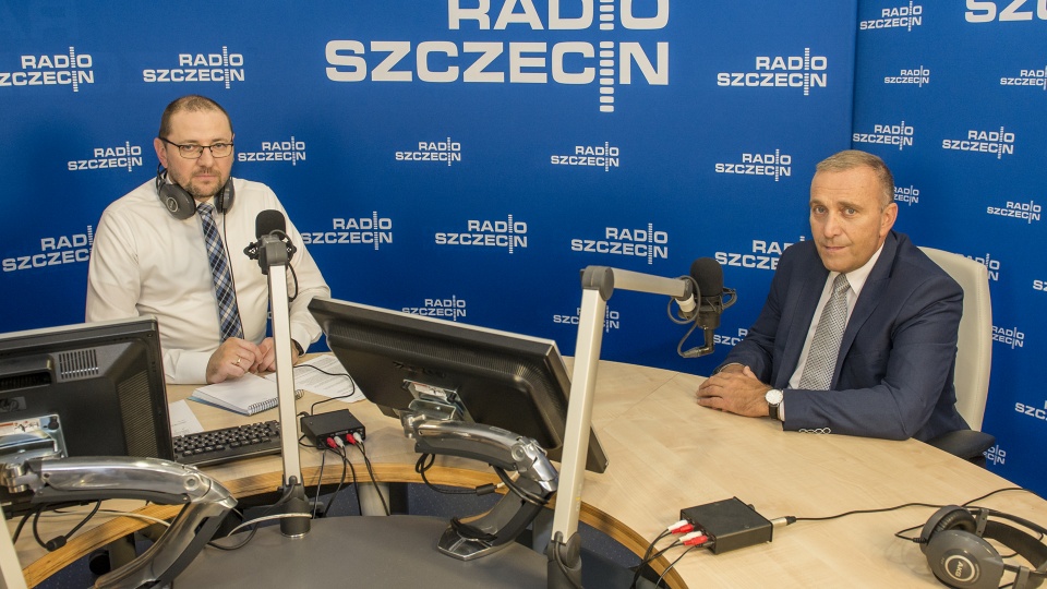 Grzegorz Schetyna w studiu Radia Szczecin. Fot. Piotr Sawiński [Radio Szczecin]