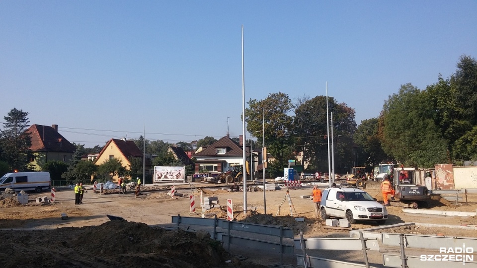 Trwa przebudowa skrzyżowania ul. Mickiewicza, Żołnierskiej, Wernyhory i Reduty Ordona w Szczecinie. Fot. Marek Borowiec [Radio Szczecin/Archiwum]