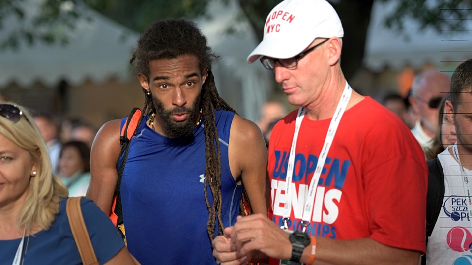 Dustin Brown i trener Scott Wittenberg. Fot. Jarosław Gaszyński [Radio Szczecin]