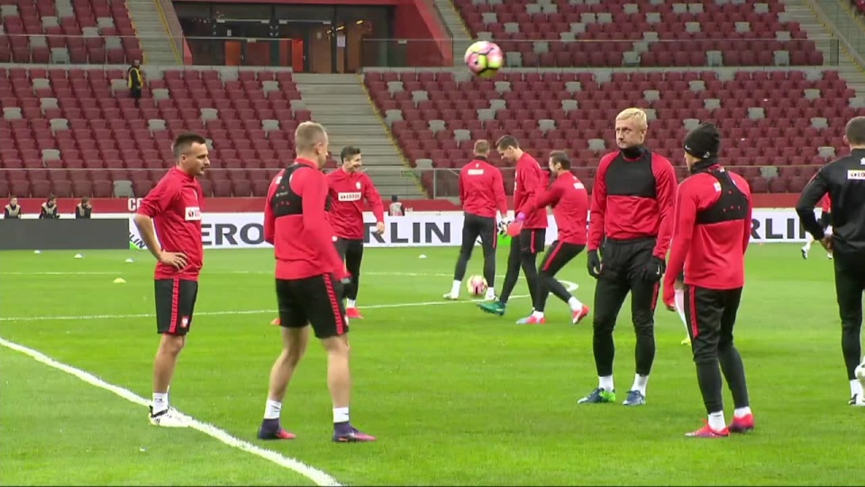 W piątek polscy piłkarze przeprowadzili trening na Stadionie Narodowym. Fot. TVN24/ x-news