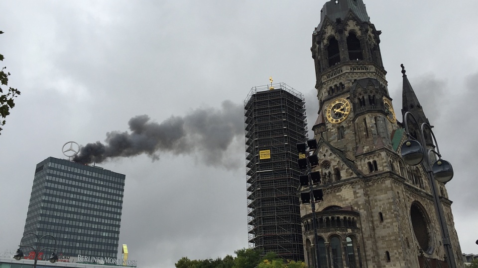 W Berlinie płonie centrum handlowe. Fot. Mateusz Madejski [Radio Szczecin]