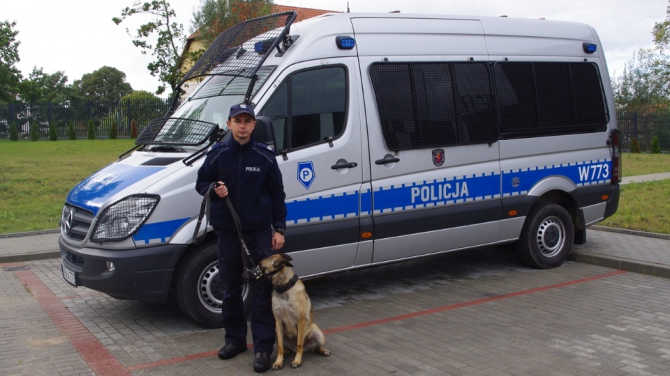 Pies Gaja na służbie w Gryfinie. Fot. Policja Gryfino