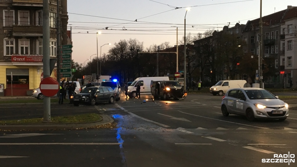 Kolizja na pl. Kościuszki. Fot. Michał Król [Radio Szczecin]
