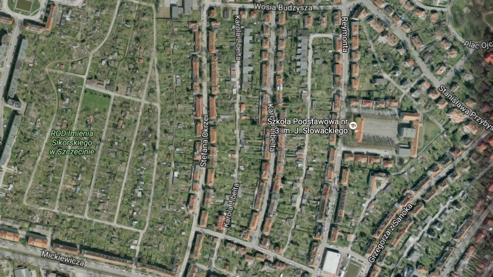 Ulica Okrzei na szczecińskim Pogodnie. Źródło: www.google.pl/maps