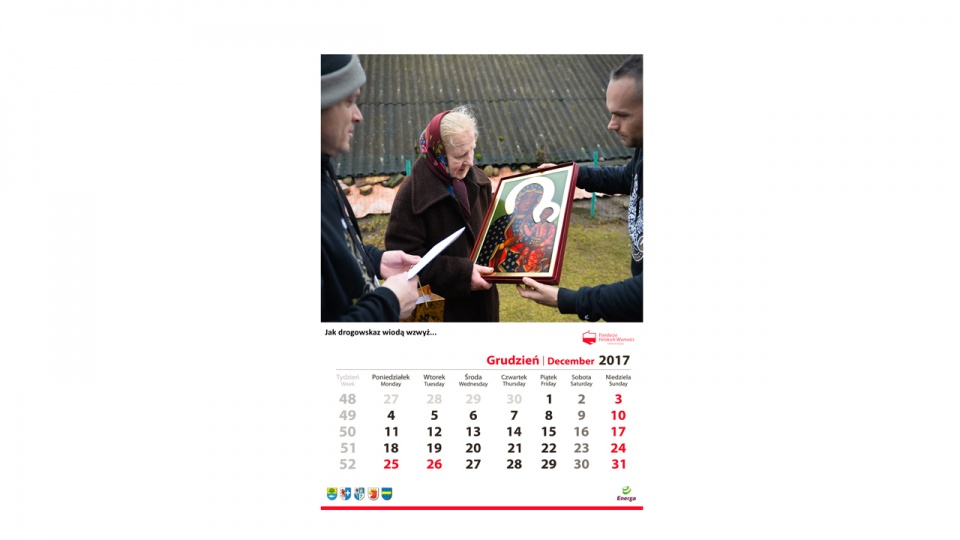 Kresowy kalendarz trafił do sprzedaży w ramach "Paczki dla Rodaka i Bohatera na Kresach". To szczecińska akcja bożonarodzeniowej pomocy Polakom mieszkającym na Litwie. Fot. mat. Fundacji Polskich Wartości