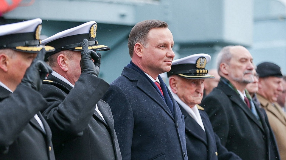 Andrzej Duda na obchodach 98. rocznicy odtworzenia Marynarki Wojennej RP. Fot. Kancelaria Prezydenta Twitter