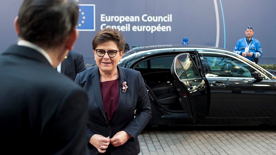 Beata Szydło w Brukseli. Fot. Kancelaria Premiera Twitter