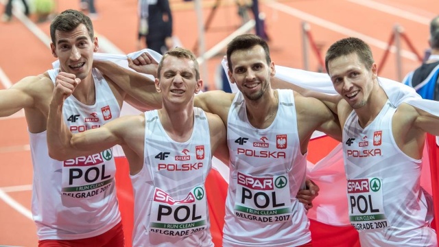 Reprezentacja Polski zdominowała halowe mistrzostwa Europy w Belgradzie. Po złotym medalu sztafety 4x400 metrów kobiet, identyczny wynik osiągnęli mężczyźni.