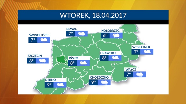 Wtorek zapowiada się chłodny i pochmurny. Termometry w regionie będą wskazywać od 6 do 9 stopni Celsjusza. Wychodząc z domu zabierzcie ze sobą parasole, bo w ciągu dnia czekają nas opady deszczu.