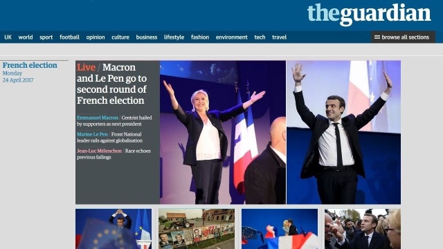 Ulga dla europejskich elit, a jednocześnie cios we francuski establishment. Tak wyniki pierwszej tury wyborów prezydenckich we Francji komentuje prasa w Wielkiej Brytanii.