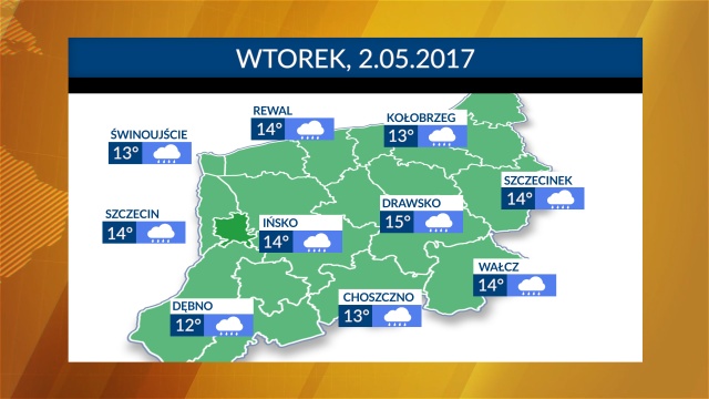 Majówkowy wtorek ma być pochmurny i deszczowy w całym regionie, temperatura ma się wahać od 13 do 15 stopni Celsjusza. O poranku jednak nic nie zapowiada realizacji tego scenariusza...