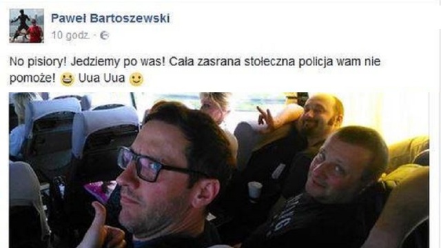 Agresywnie o partii rządzącej i polskiej policji - tak na swoim facebookowym profilu wyrażał się doradca burmistrza Goleniowa - podaje portal dorzeczy.pl. Jak wynika z opublikowanego zdjęcia, Paweł Bartoszewski wrzucił post jadąc na organizowany w sobotę przez opozycję Marsz Wolności w Warszawie.