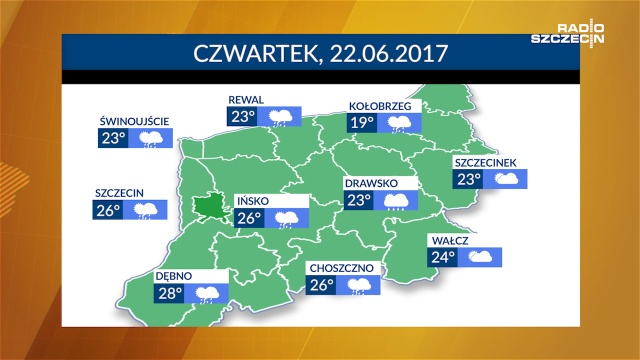 Przelotne opady deszczu, a miejscami silne burze z piorunami - taka pogoda czeka nas w czwartek. Mimo to, wciąż będzie ciepło. W ciągu dnia termometry w Zachodniopomorskiem będą wskazywać od 19 do 28 stopni Celsjusza.