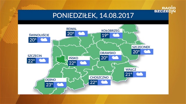 Najcieplej na południu regionu, najchłodniej nad samym morzem. W całym województwie jednak więcej słońca niż chmur. Padać nie powinno.