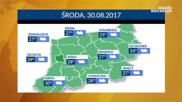 Szykuje się upalna środa. W ciągu dnia termometry w regionie będą wskazywać od 25 do nawet 30 stopni Celsjusza. Czeka nas też sporo słońca.
