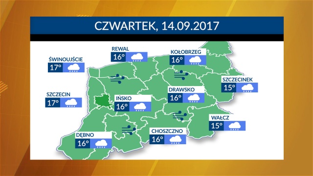 Przed nami kolejny chłodny i pochmurny dzień. W czwartek termometry w regionie będą wskazywać od 15 do 17 stopni Celsjusza. Według prognoz, możemy też spodziewać się opadów deszczu.