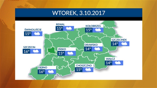 We wtorek nieco chłodniej, od 14 do 16 stopni i niestety pojawią się przelotne opady deszczu. Słońce też wyjdzie na chwilę, ale będzie go zdecydowanie za mało.