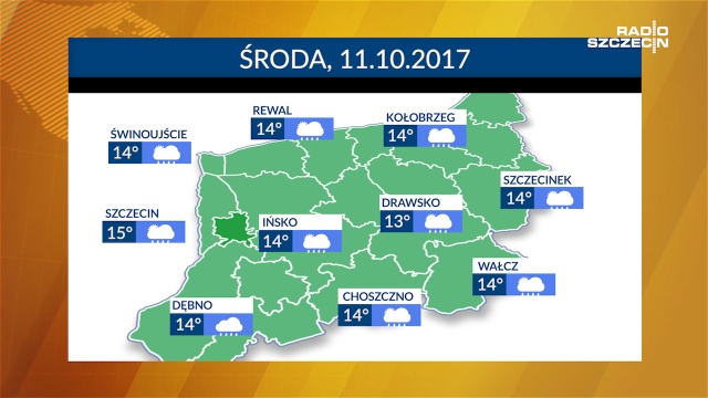 Temperatury od 14 do 15 stopni Celsjusza i w całym regionie może spaść deszcz. Wyraźna poprawa pogody spodziewana jest w sobotę.