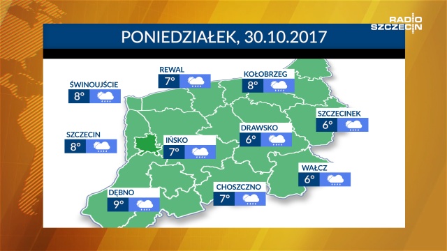 W całym regionie może w poniedziałek padać, a temperatury bardzo niskie i nic nie zapowiada poprawy.