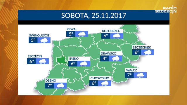 Pochmurno, deszczowo i chłodno - taka pogoda zapowiada się w sobotę. W ciągu dnia termometry w regionie będą wskazywać od 5 do 7 stopni Celsjusza. Najcieplej będzie na południu województwa, a najchłodniej na północy.