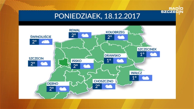 Poniedziałek będzie pochmurny i zimny. Nad ranem przymrozi, a w ciągu dnia termometry w regionie będą wskazywać od 1 do 2 stopni Celsjusza.