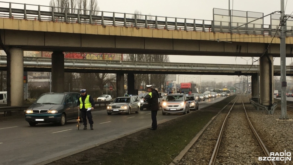 Po wypadku na Gdańskiej utworzył się korek. Fot. Paweł Domański [Radio Szczecin]